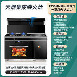 厂家直销洛伟思火星人集成灶自动清洗猛火大吸力智能语音蒸烤一体