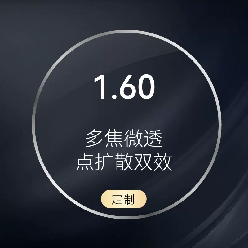 1.60多焦微透点扩散双效树脂镜片青少年学生配眼镜防控近视眼睛片