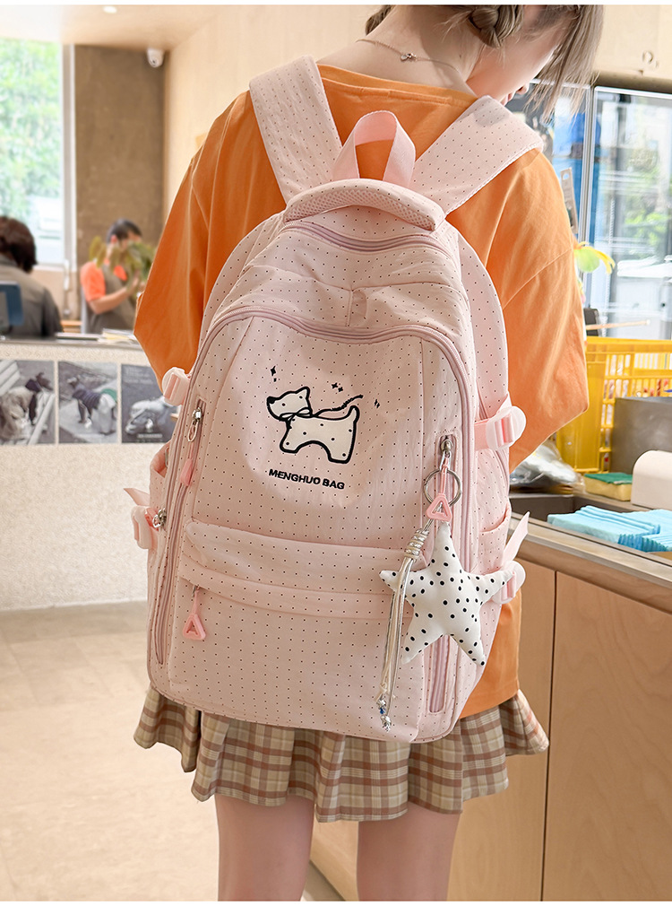 Herbst-Neukollektion Cartoon niedliche hochwertige Nylon großvolumige Rucksack für Schüler der Mittel- und Oberstufe Damen Pendler Doppelschulter-Rucksack