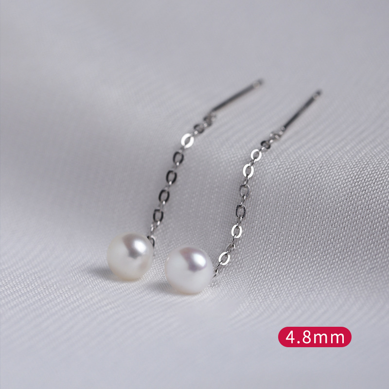 S925 pendientes de perlas de agua dulce de plata esterlina para las mujeres 2022 nuevos pendientes de moda simple temperamento pendientes joyería del oído