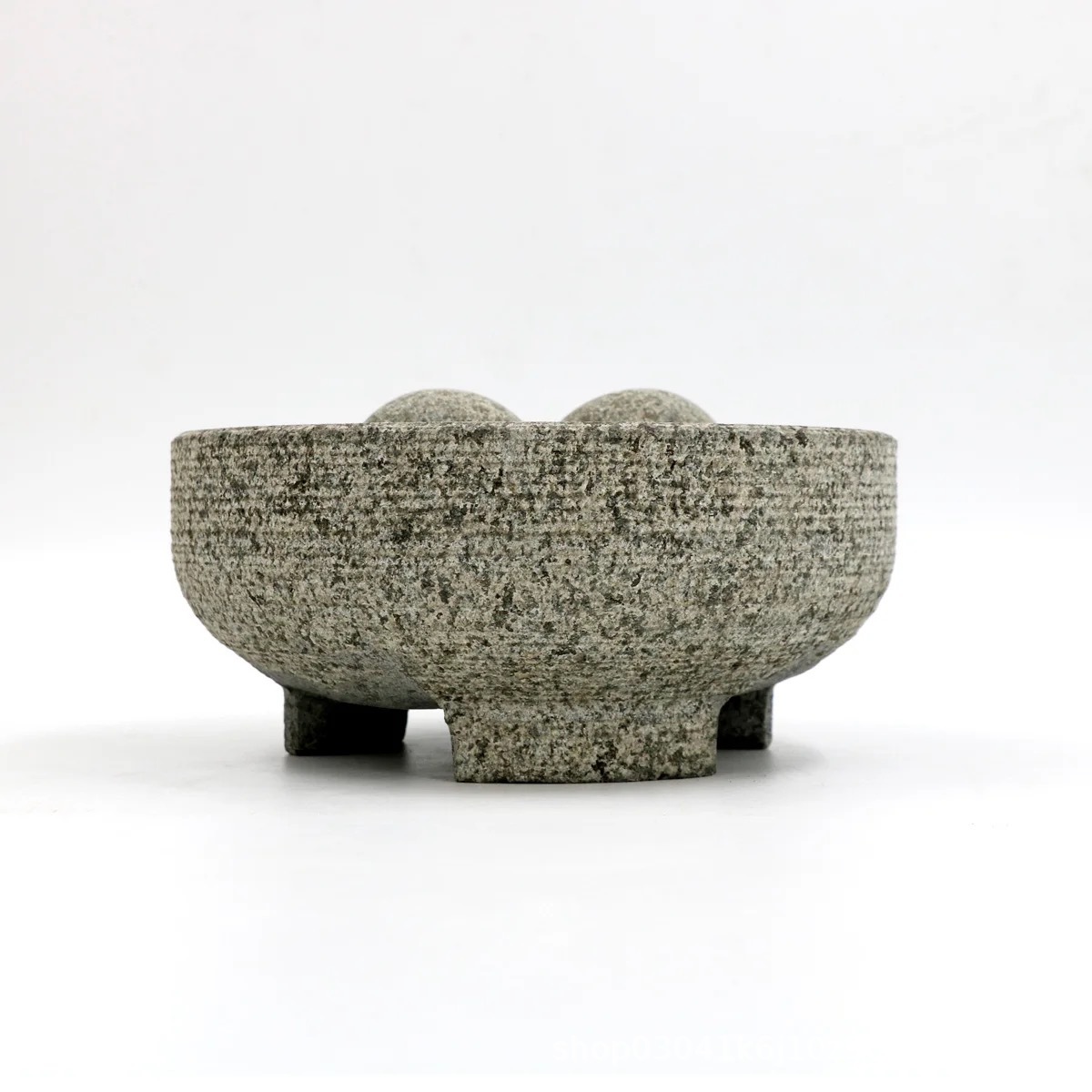 Three-Legged Kitchen Garlic Crusher Spice Grinding Bowl Granite Mortar Garlic Pounder Essential Garlic Masher