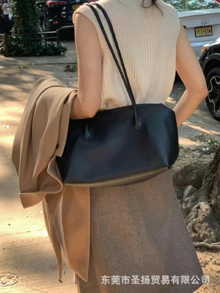 ハイエンドニッチThe*Rowシンプルな本革ロングショルダーストラップ脇の下バッグ多用途大容量ハンドバッグトートバッグ女性用