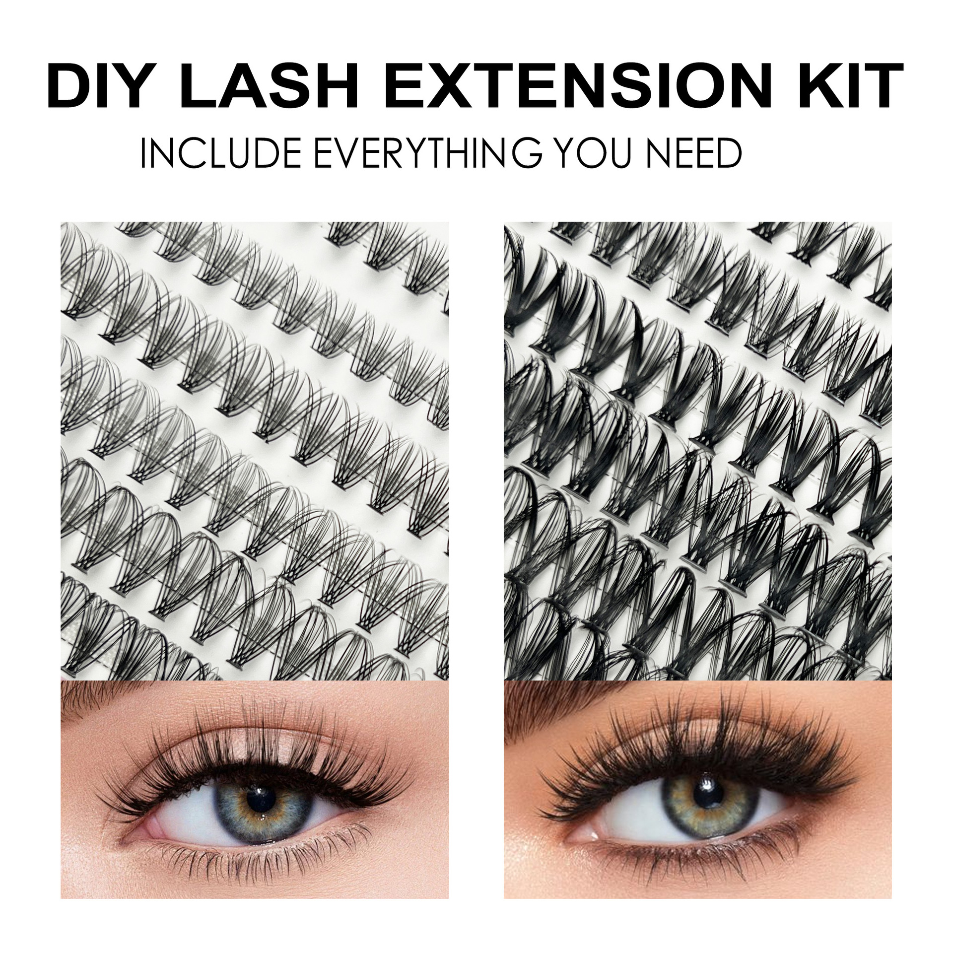 Juego de pestañas autoinjertadas de extensión segmentada de bricolaje 6neндep Pestañas postizas de simulación suave natural