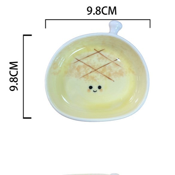 新商品の創意パンの形の皿の陶磁器の小皿の鍋は材料の皿をつけて醤油の酢の皿の調味料の皿の味の皿をつけます。|undefined