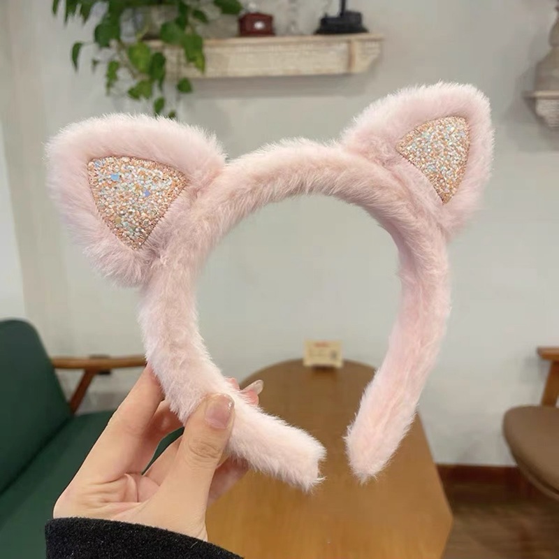 かわいい立体ぬいぐるみ猫耳カチューシャ女の子猫リボンカチューシャ洗顔ヘアピンヘアアクセサリー|undefined
