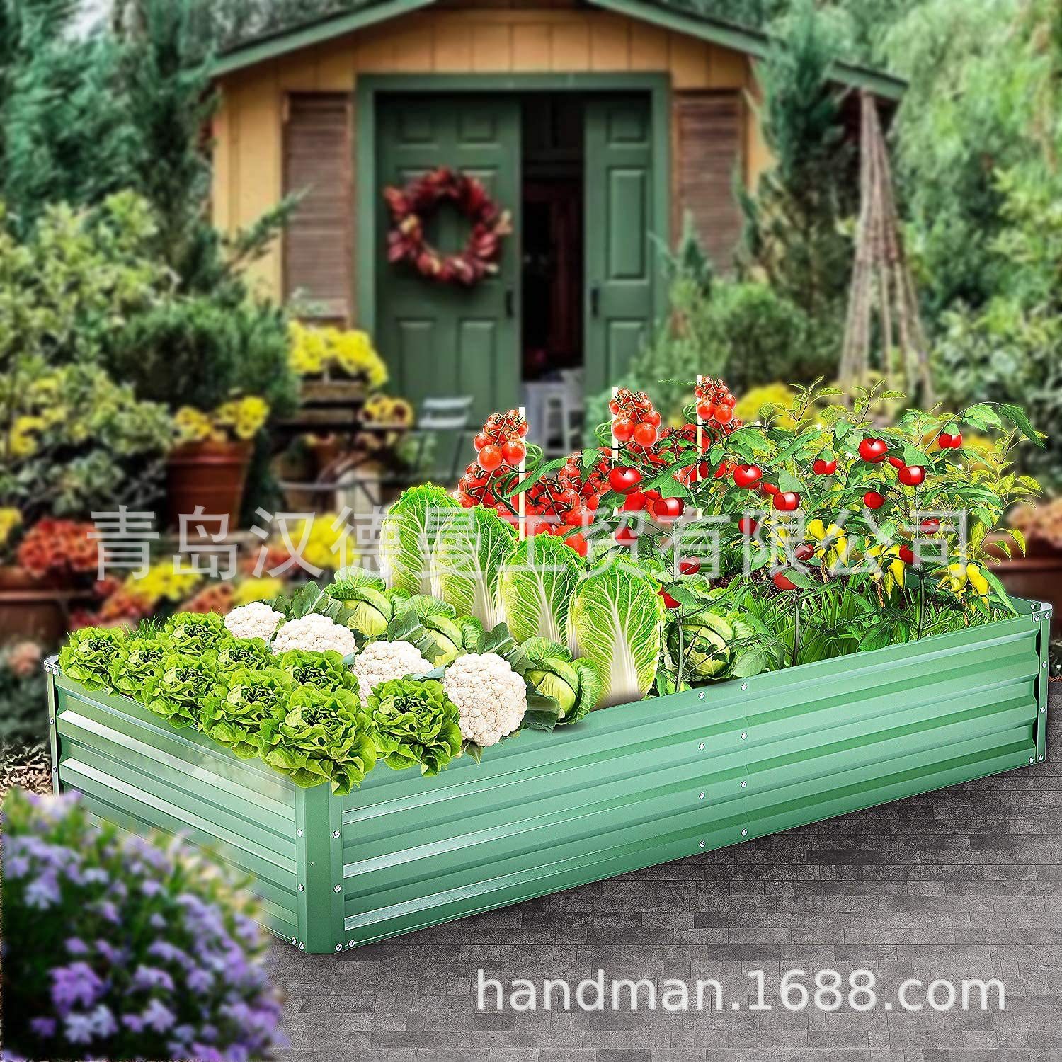 Metal Raised Garden Bed Outdoor Large Square Vegetable Flower Bed…
