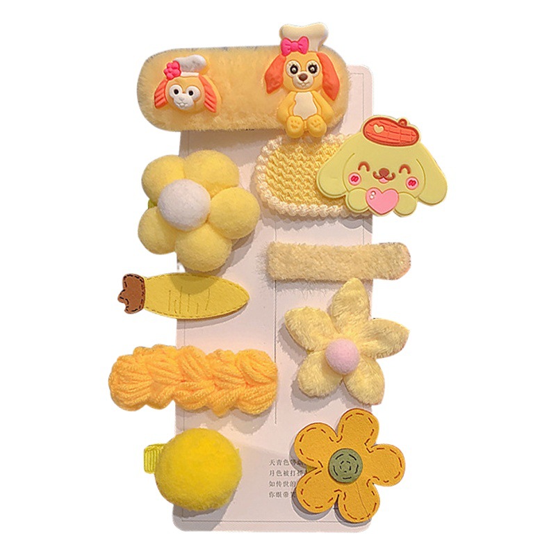 Horquillas de peluche de primavera para mujer, flequillo lateral, horquillas de dibujos animados, accesorios para el cabello para niños, horquillas rotas al por mayor