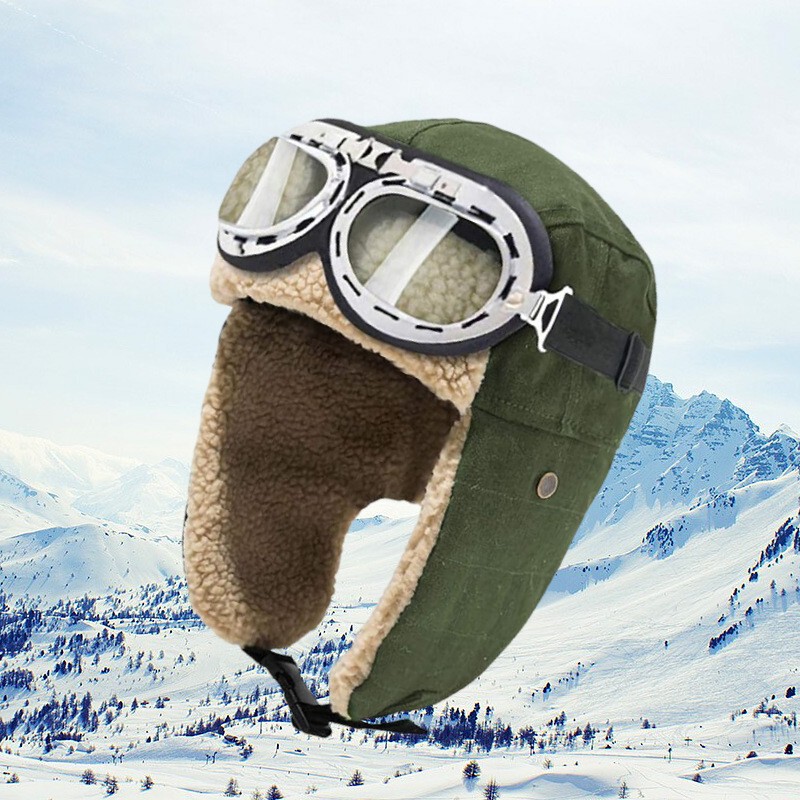 Spot Autumn and Winter Lamb Velvet Pilot Lei Feng Hat Cold-Proof Cotton Hat Outdoor Motorcycle Skiing Windproof Ear Protection Warm Hat