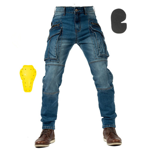 MOTO LANG Motorcycle Riding Denim Cowboy Gear High Elastic Anti-Fall Motorcycle Touring Pants for Men and Women