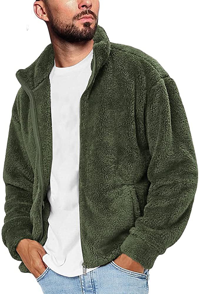 Kapuzenjacke aus Fleece in Unifarben – Modetrend für Herren, Herbst/Winter 2023_voghion.com