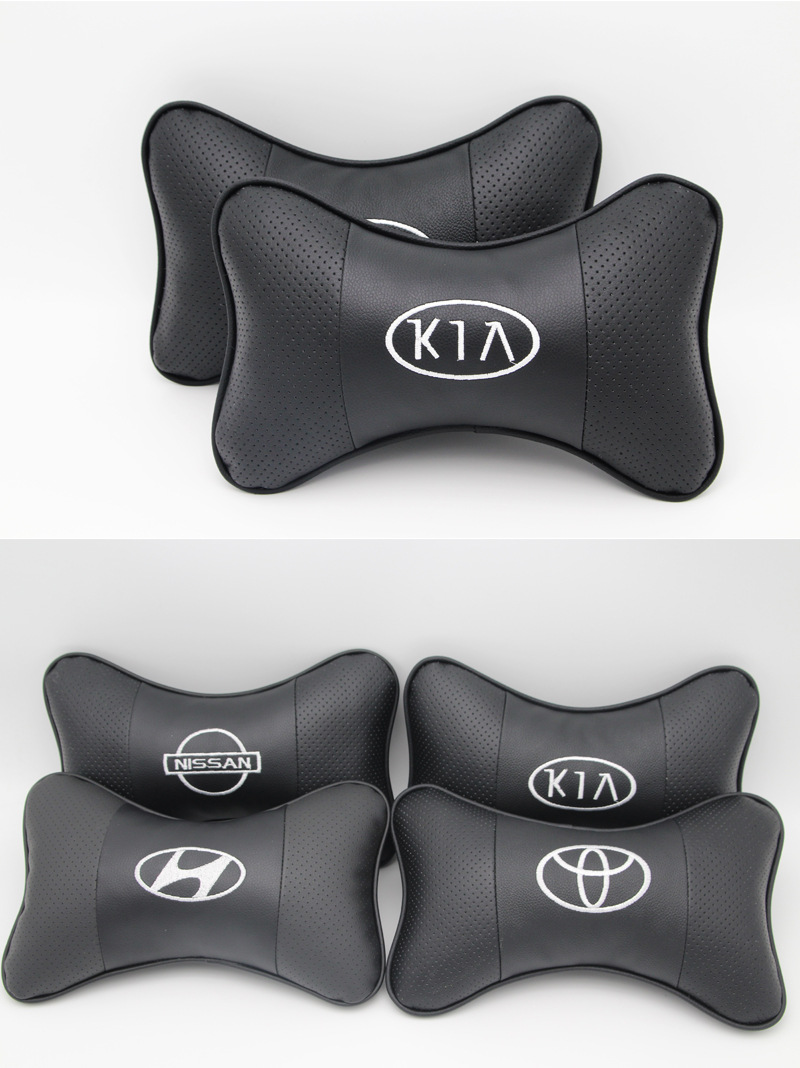 Car Pillows, Car Neck Pillows, a Pair of Car Leather Headrests, Car Logo, Factory Direct Sales, Car Supplies