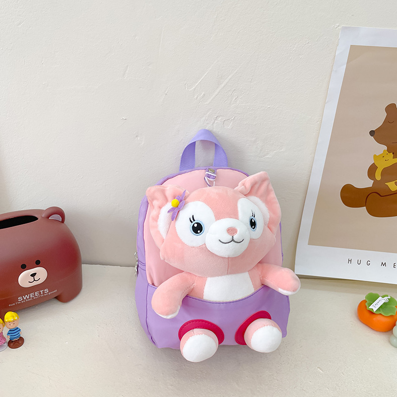 Jardín de infantes mochila de bebé suave lindo mochila de animales pequeños niños de 1 - 3 años de edad bolsa de viaje de lona ligera