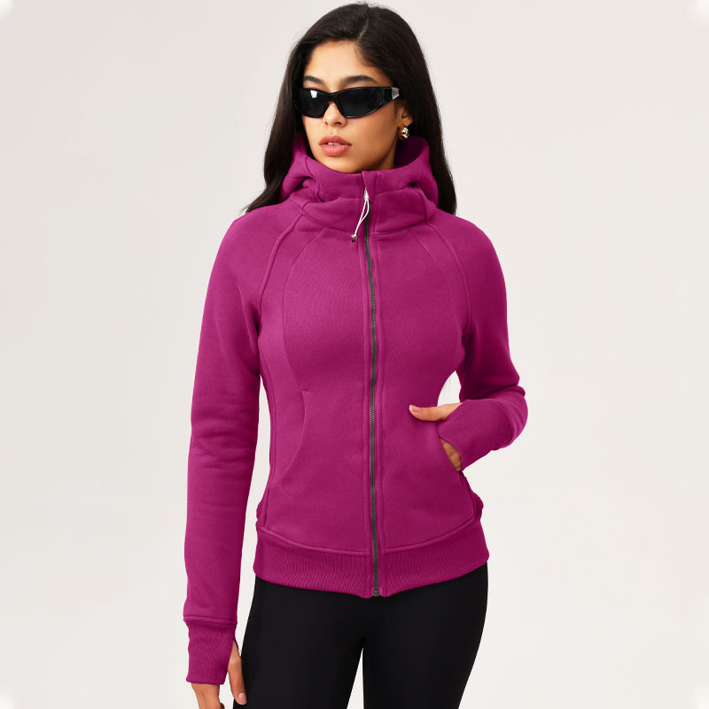 2025 primavera y verano ocio invierno encapuchado LULU chaqueta de yoga con chaqueta deportiva cálida al aire libre image 5