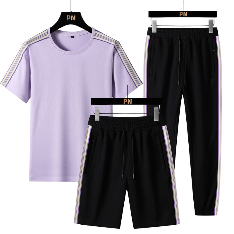 Verano nuevo estilo suelto tendencia hombre estilo Hong Kong camiseta de manga corta deporte de dos piezas marca de moda traje casual hombres y mujeres