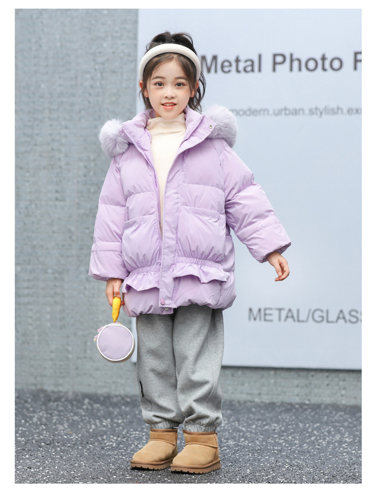 Winter children's New girls' down jacket Mid length thick collar Korean version jacket【_voghion.com