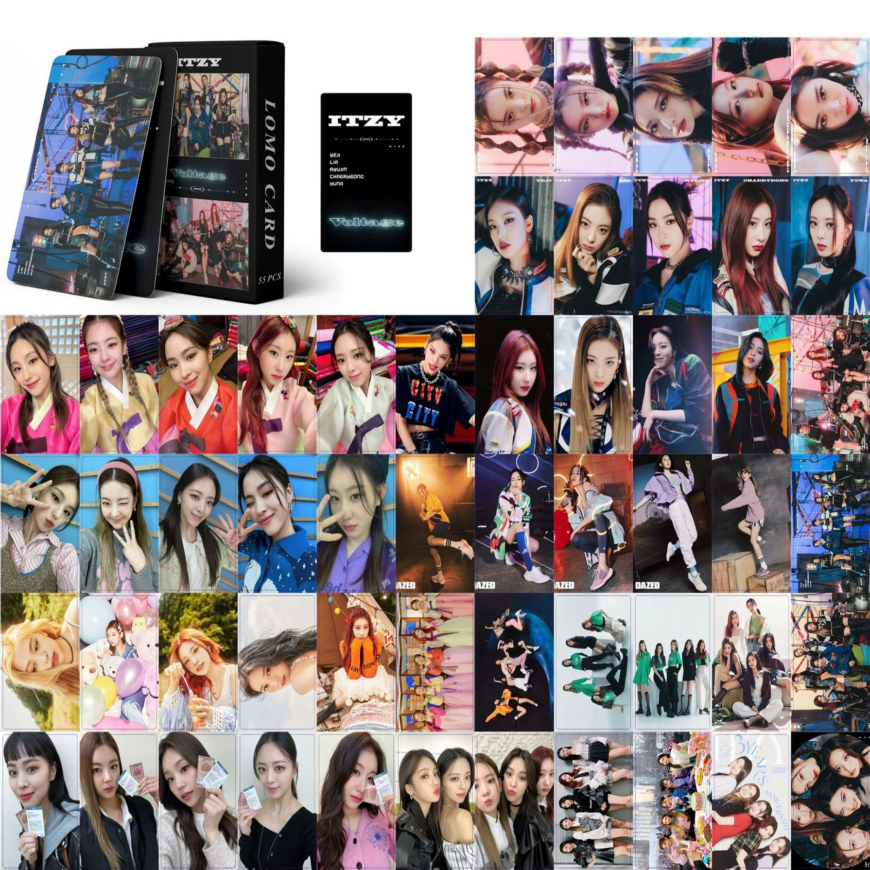 55 карточек ITZY, карточки Voltage, Хуан Ли Чжишэнь Лиузхэн коллекционные карточки ЛОМО