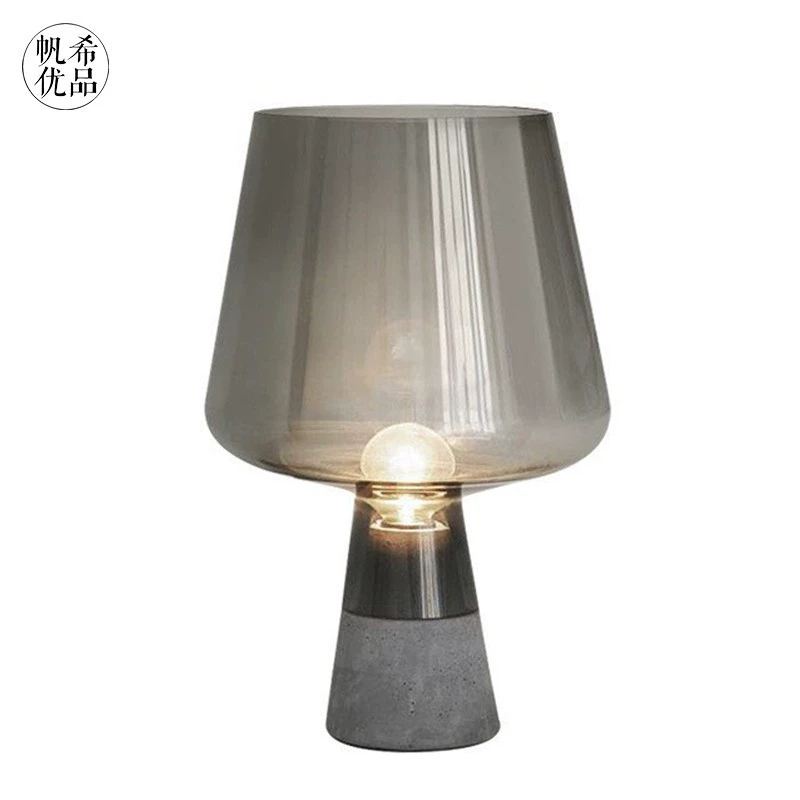 Glass table lamp — Scandinavian modern bedside lamp, warm light, button switch, multiple sizes