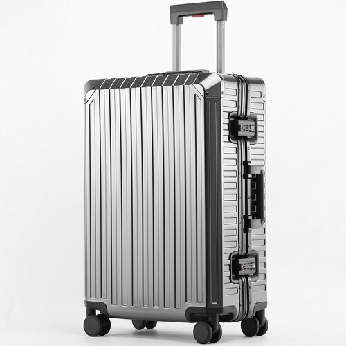 Aluminum Magnesium Alloy Pull-along Suitcase New Aluminum Alloy Luggage Business Travel Suitcase New Box 20-inch Password Case