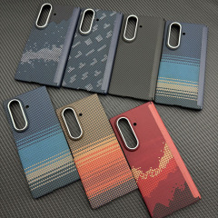 Samsung zfold7 磁気ケブラー アラミド繊維素材の浮き編みプロセス携帯電話ケース磁気吸引に適しています。