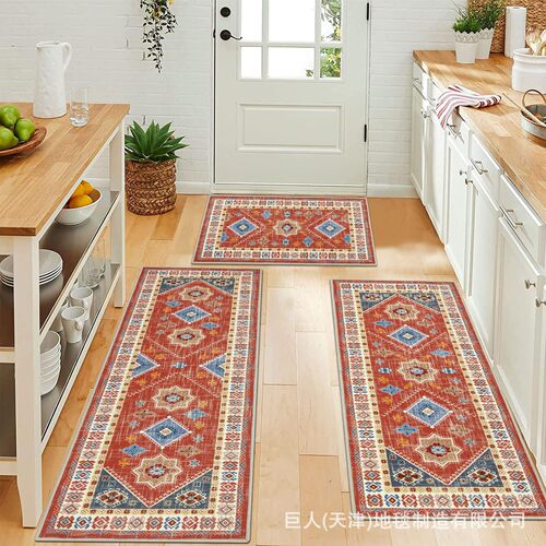 Cross-border fresh Persian oil-absorbing kitchen mat for home use bathroom anti-slip floor mat entryway front door foot mat