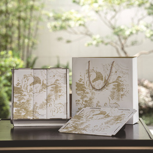 2025 New High-End Mid-Autumn Festival Gift Mooncake Packaging Box Gift Box Golden Elephant Mooncake Box Empty Box Splicing Wholesale