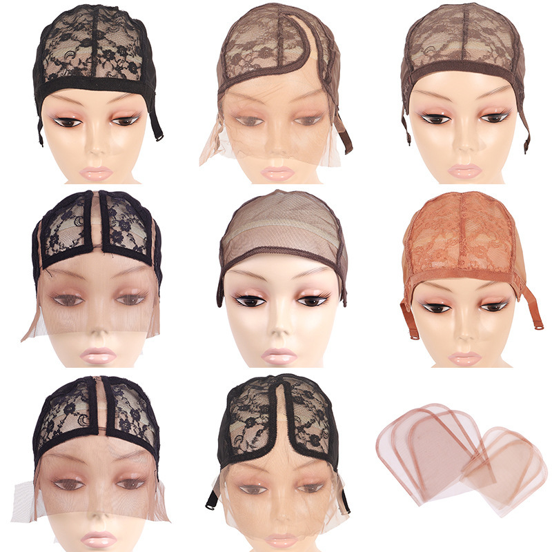 Wig Net Cap Full Hand-Woven TU-Shaped Lace Net Bottom Mid-point Stretch Mesh Cover Imitation Swiss Net Wig Accessories Wig Net Cap Full Hand-Woven TU-Shaped Lace Net Bottom Mid-point Stretch Mesh Cover Imitation Swiss Net Wig Accessories