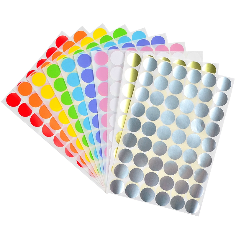 Красочные наклейки в горошек, маленькие круглые этикетки в горошек, самоклеящаяся этикеточная бумага, рукописная, можно наклеить в маленьких размерах.