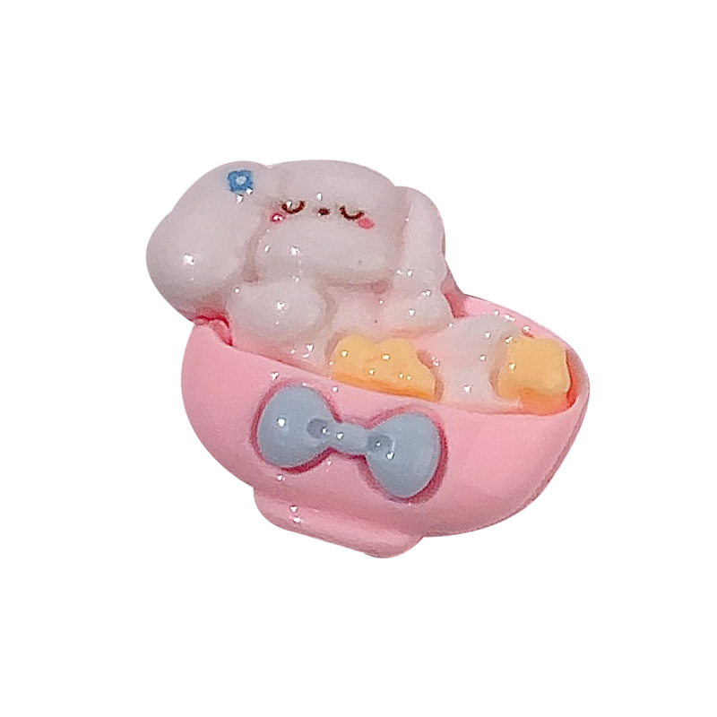 Nuevos accesorios de resina de serie de dibujos animados Happy Dog DIY decoración de cabello pegamento crema agujero de caja de teléfono móvil agujero material de colgante de hebilla