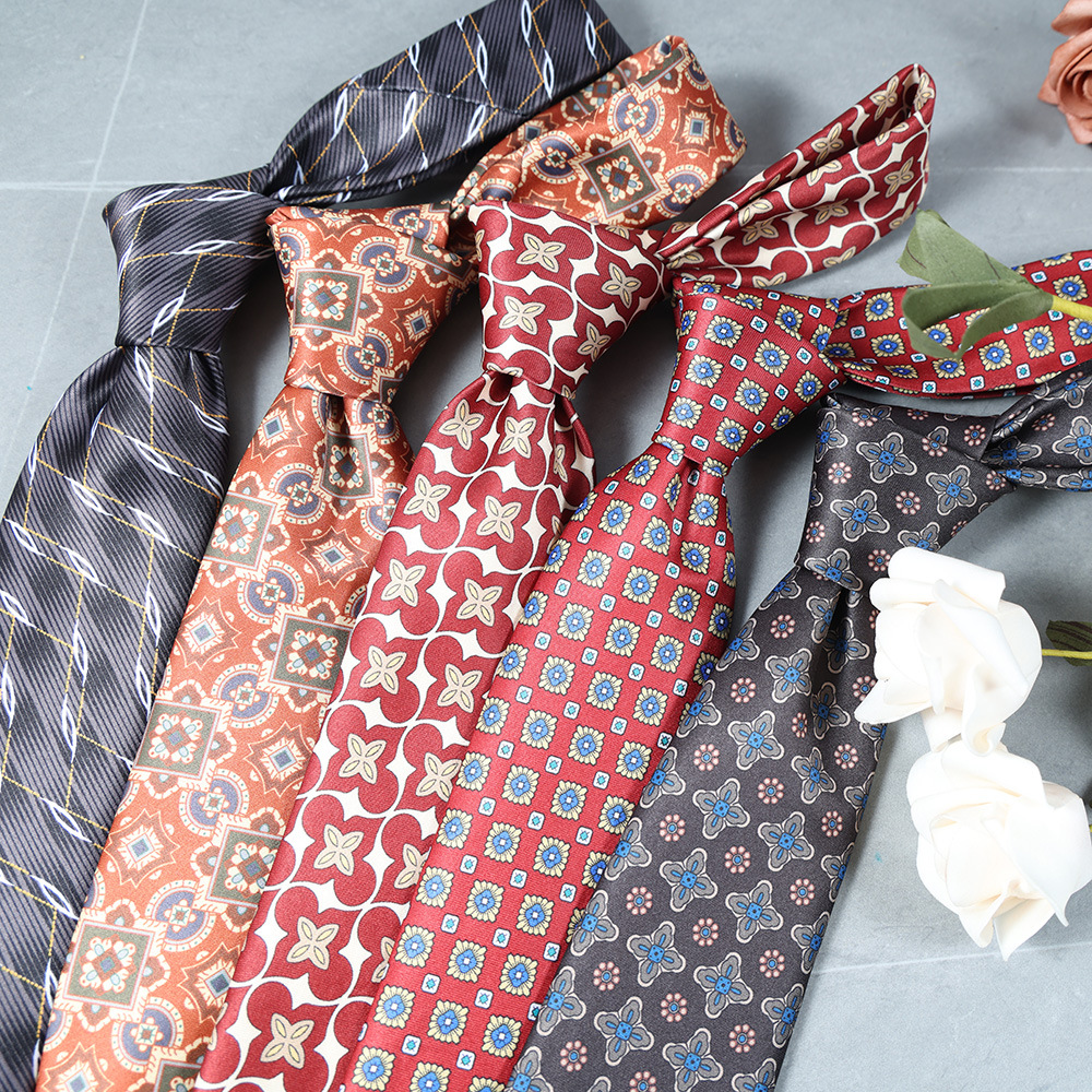 厂家直发8cm印花男士正装商务新潮西装领带男士手打领带批发现货