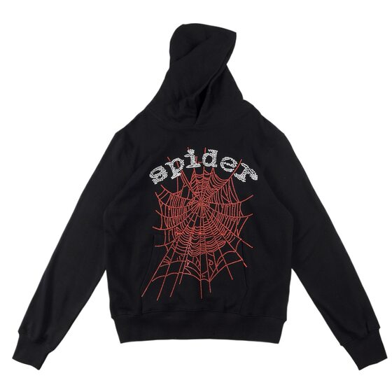 Real shot beauty tide brand Spder555 blockbuster 450g terry fleece-lined hoodie Sp5der high version sweater