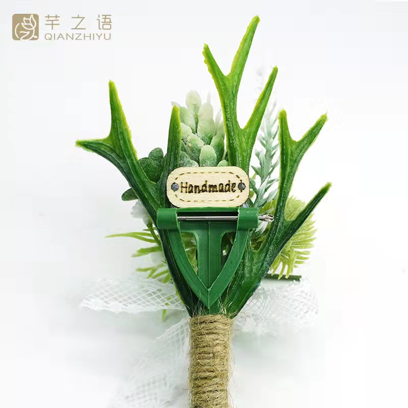 跨境电商热销简约韩式多肉森系ins风婚礼结婚新娘浪漫胸花手工DIY