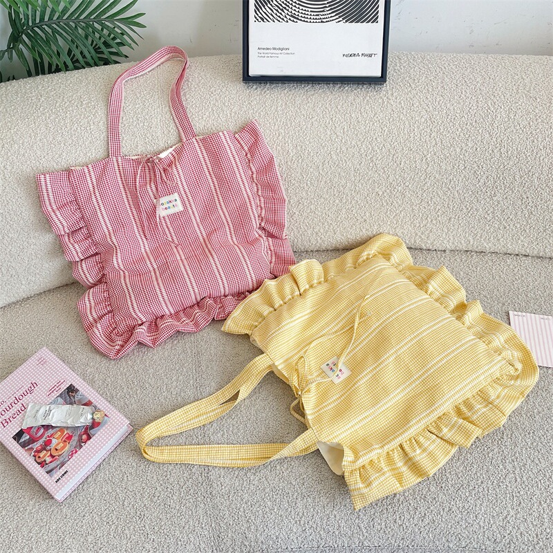 65136 Blue and White Vertical Striped Plaid Canvas Bag, Youth Summer Outing Style, Large Capacity Tote Bag, Commuter Underarm Bag 65136 Blue and White Vertical Striped Plaid Canvas Bag, Youth Summer Outing Style, Large Capacity Tote Bag, Commuter Underarm Bag