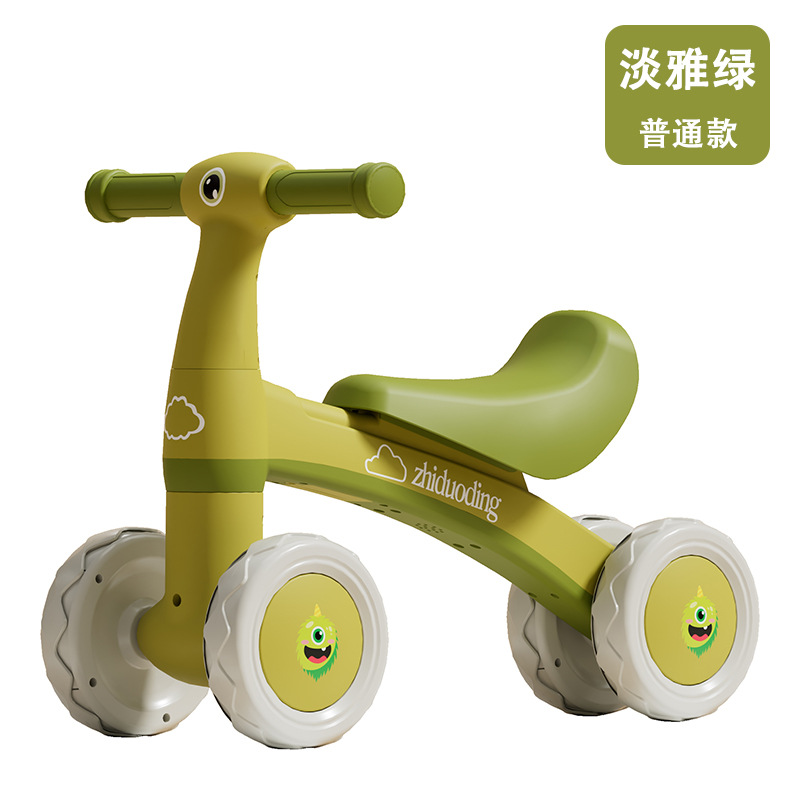 Cuatro ruedas de equilibrio para niños de 1 - 3 años de edad, patineta para bebés sin pedal, caminante anti-rollback, música, luces deslizantes