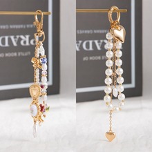 欧美跨境饰品时尚陶瓷吊坠钥匙扣挂饰简约爱心流苏包包挂件配饰