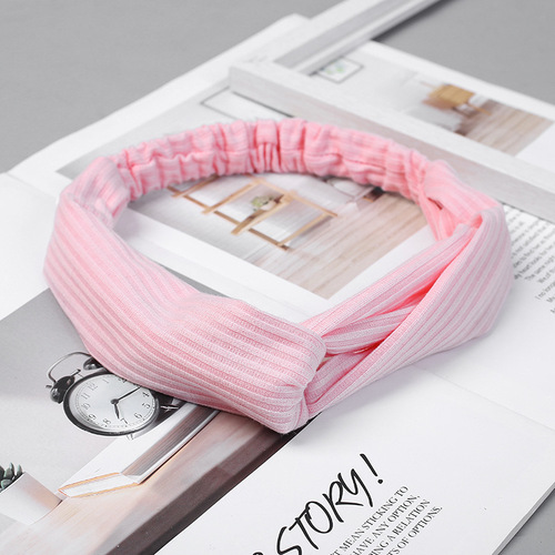 Face-washing headband cross-border European, American, Japanese, Korean yoga sports postpartum headband hair hoop cross-knitted textured headwear hair accessories