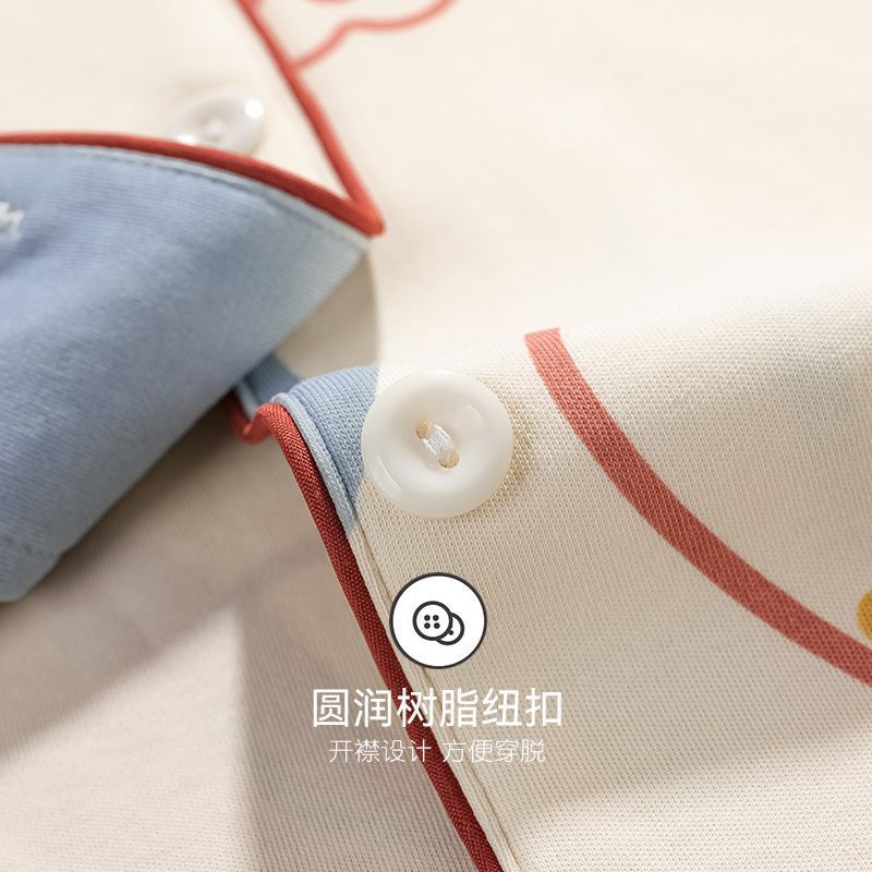 2023 nuevo pijamas de las mujeres del verano % algodón cardigan más tamaño pantalones manga corta casual Home wear