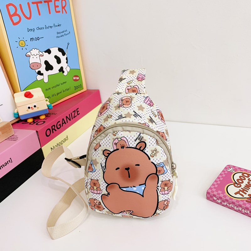 Bolsos lindos para niñas nuevas ventas calientes capibara bolsos de pecho para niños caricaturas para niños y niñas bolsos de cambio