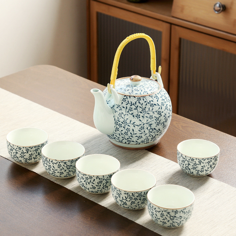 Liliang tetera conjunto de té de gran estilo japonés bandeja de té de cerámica taza de té Mesa hogar gran capacidad 1200 ml