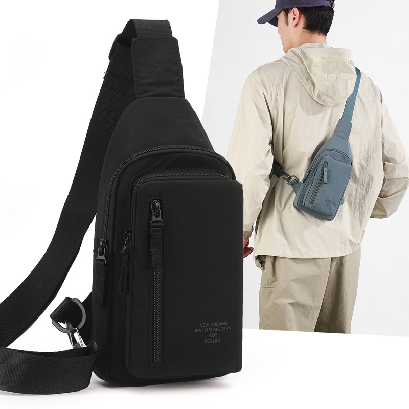 New simple and versatile multi-compartment unisex outdoor casual chest bag crossbody bag Oxford cloth bag for men 6061 #