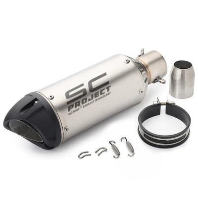 Motorcycle exhaust pipe Cannon Exhaust Pipe Huanglong - thunder-cannon-duckbill-style-titanium-color