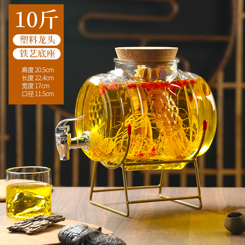 工場直販ワイングラスボトル家庭用増粘高麗人参ワイン樽密封ワイン瓶蛇口付き大量割引