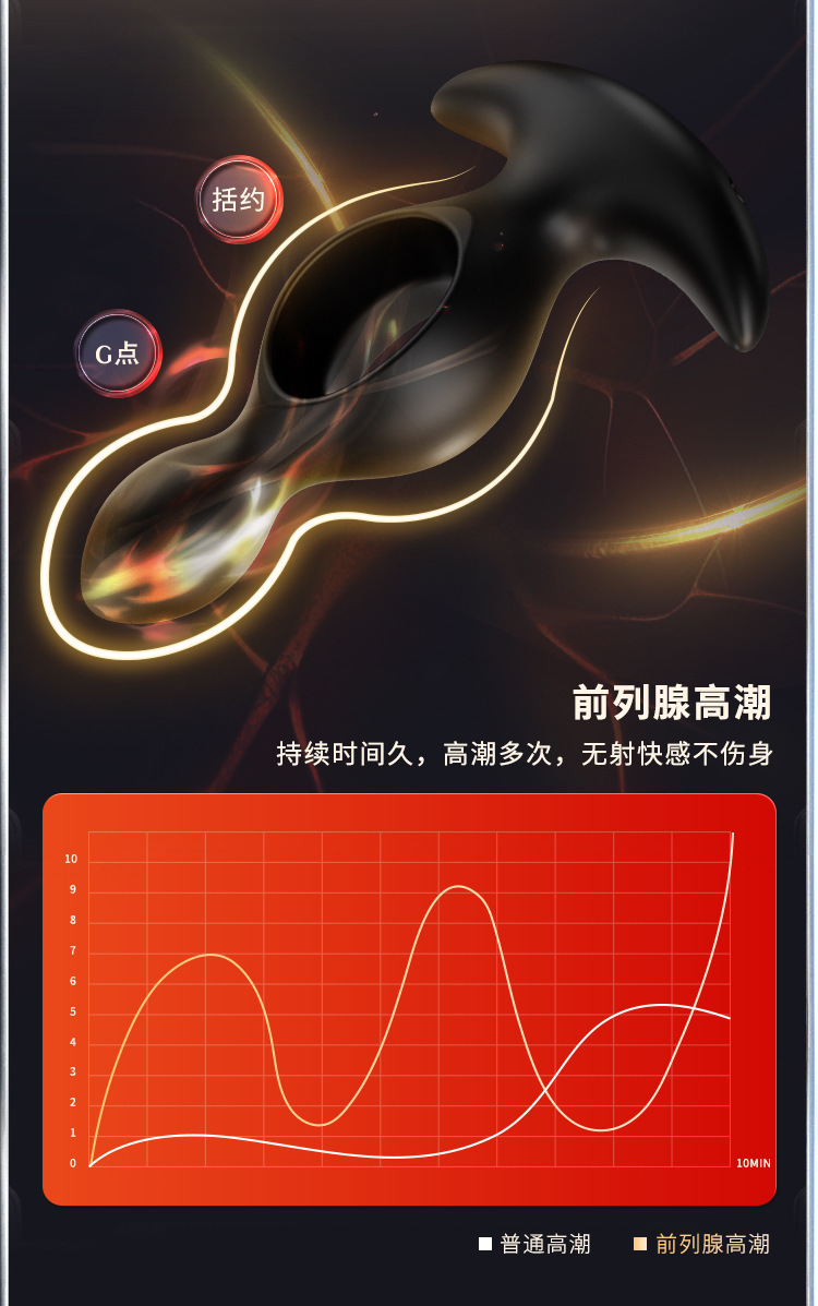 Remote-Control Vibrating Anal Plug Prostate Massager with Hollow Gourd Design — detail image 16