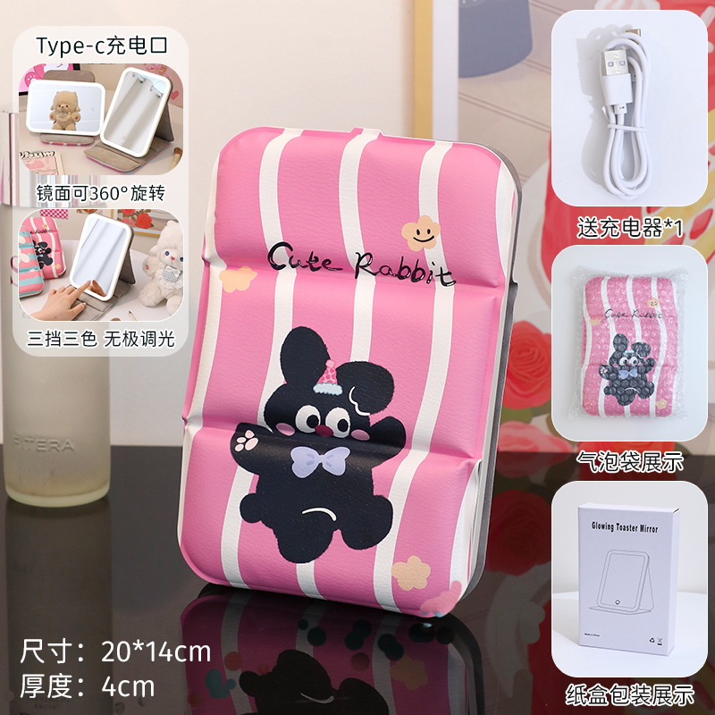 Espejo de maquillaje portátil de escritorio de escritorio para dormitorios de estudiantes domésticos con lámpara de vestir espejo plegable pequeño