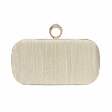 跨境新款晚宴包新款金属面料宴会戒指手拿包纯手工闪料派对包包