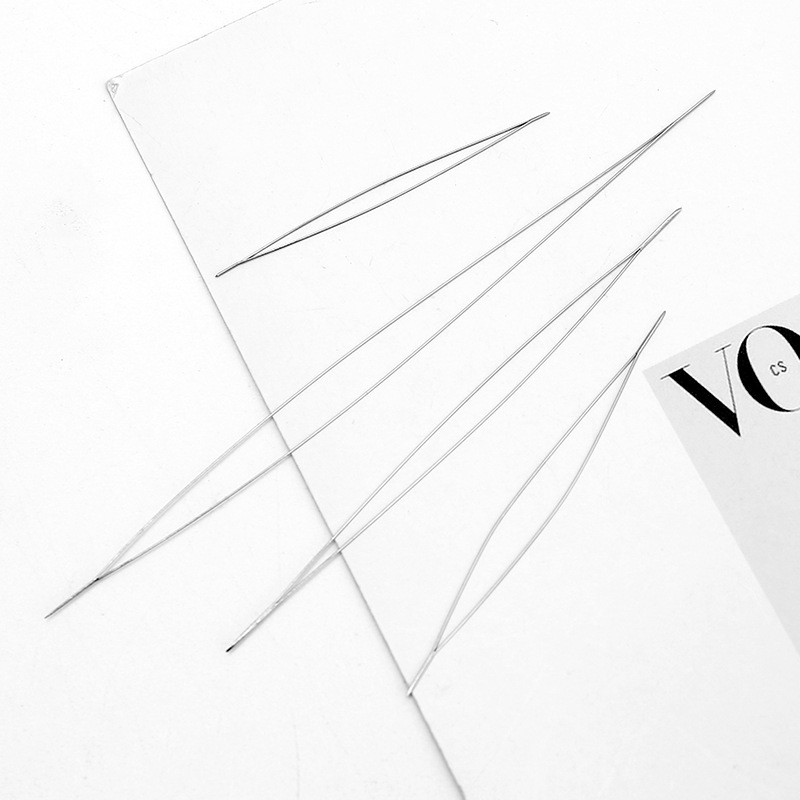 304 acero inoxidable aguja de bola abierta mano DIY cuerdas de pulsera collar herramientas auxiliares aguja de bola abierta gran ojo