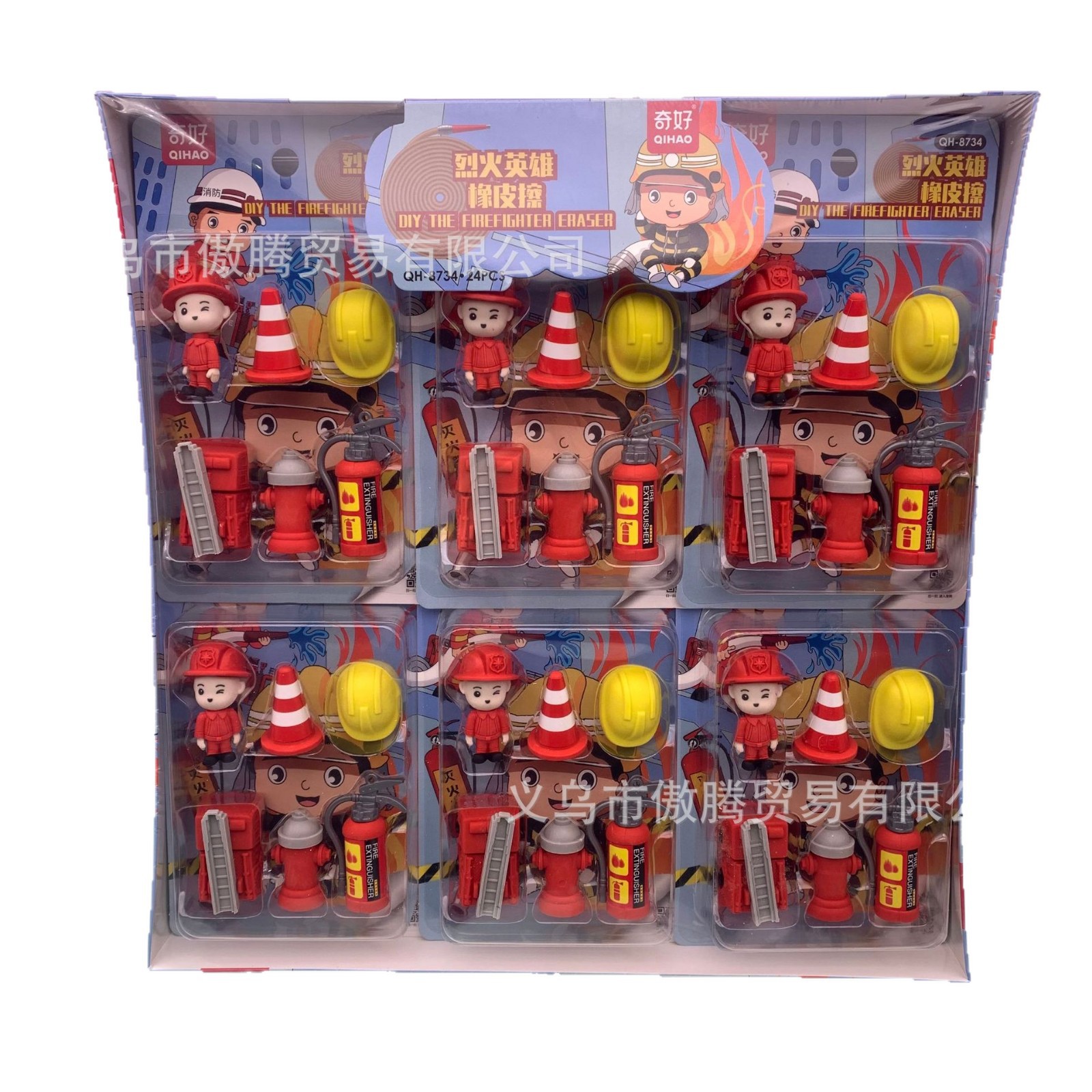 dibujos animados creativos héroes de fuego borracha simulación modelado camión de bomberos borracha desmontable pequeño premio