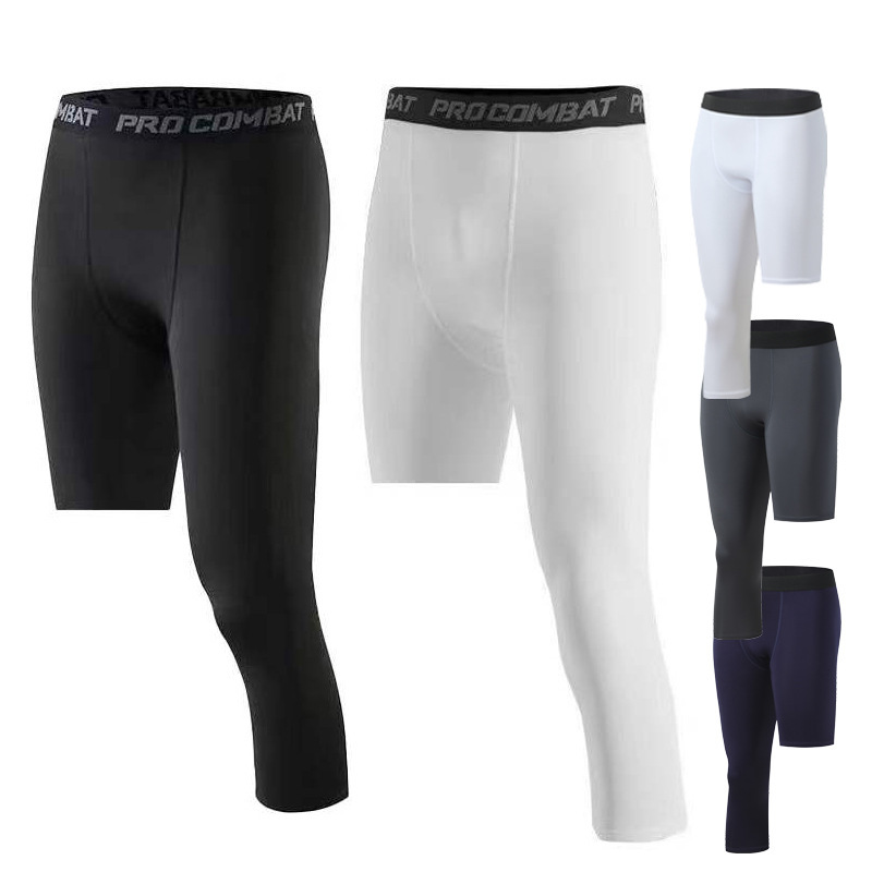 Basketball Tight Base Underwear Five Points Seven Points Single Leg Sports Quick Dry High Elastic Shorts Men's American Fitness Training Summer