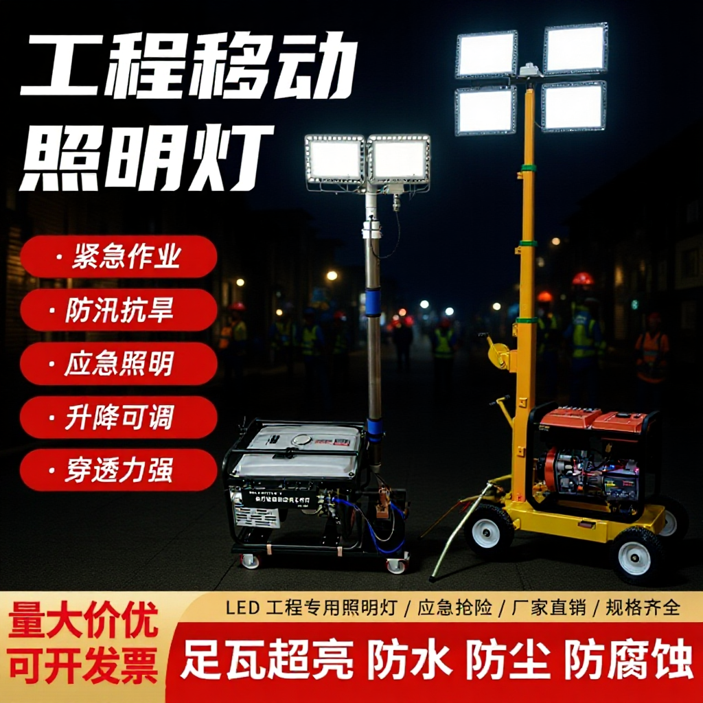 移动照明机械灯塔抢险救援工程消防应急照明车户外自动升降工作