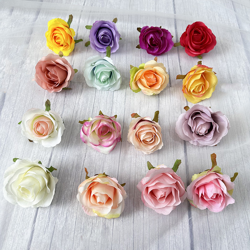 Cross-border New Artificial Rose Flower Table Decoration Garnish Accessories Wedding Film Studio Decoration Flower Handmade Fake Flower Head