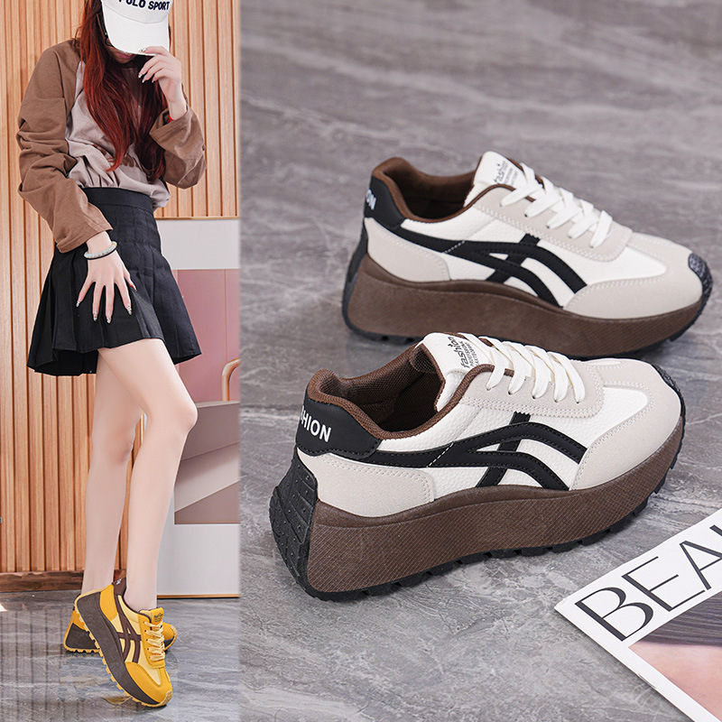 A-Gan Thick-Soled German Training Shoes Versatile Niche Sports Casual Women's Shoes for Petite Individuals Trendy Retro Dad Shoes Ydv916